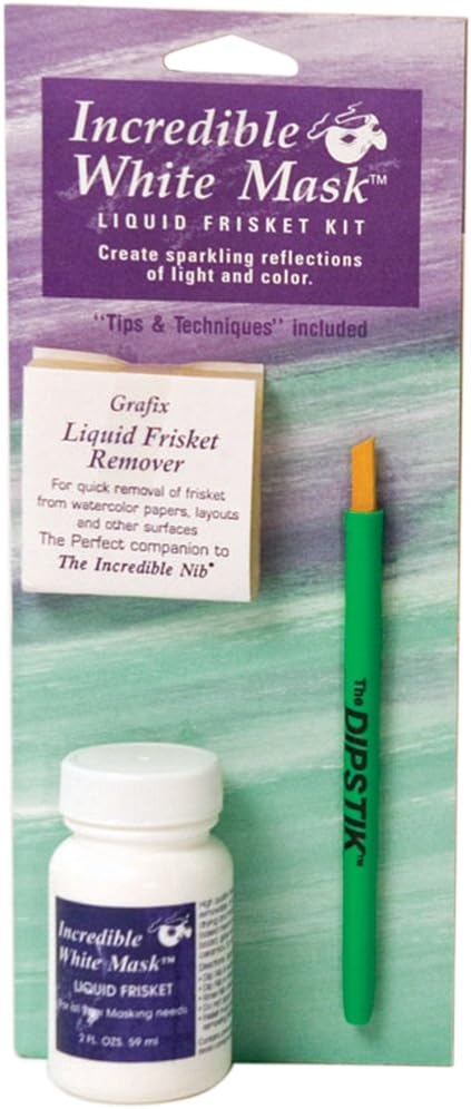 Grafix Frisket – Kit de acuarela, 2 onzas líquidas (paquete de 1), color blanco