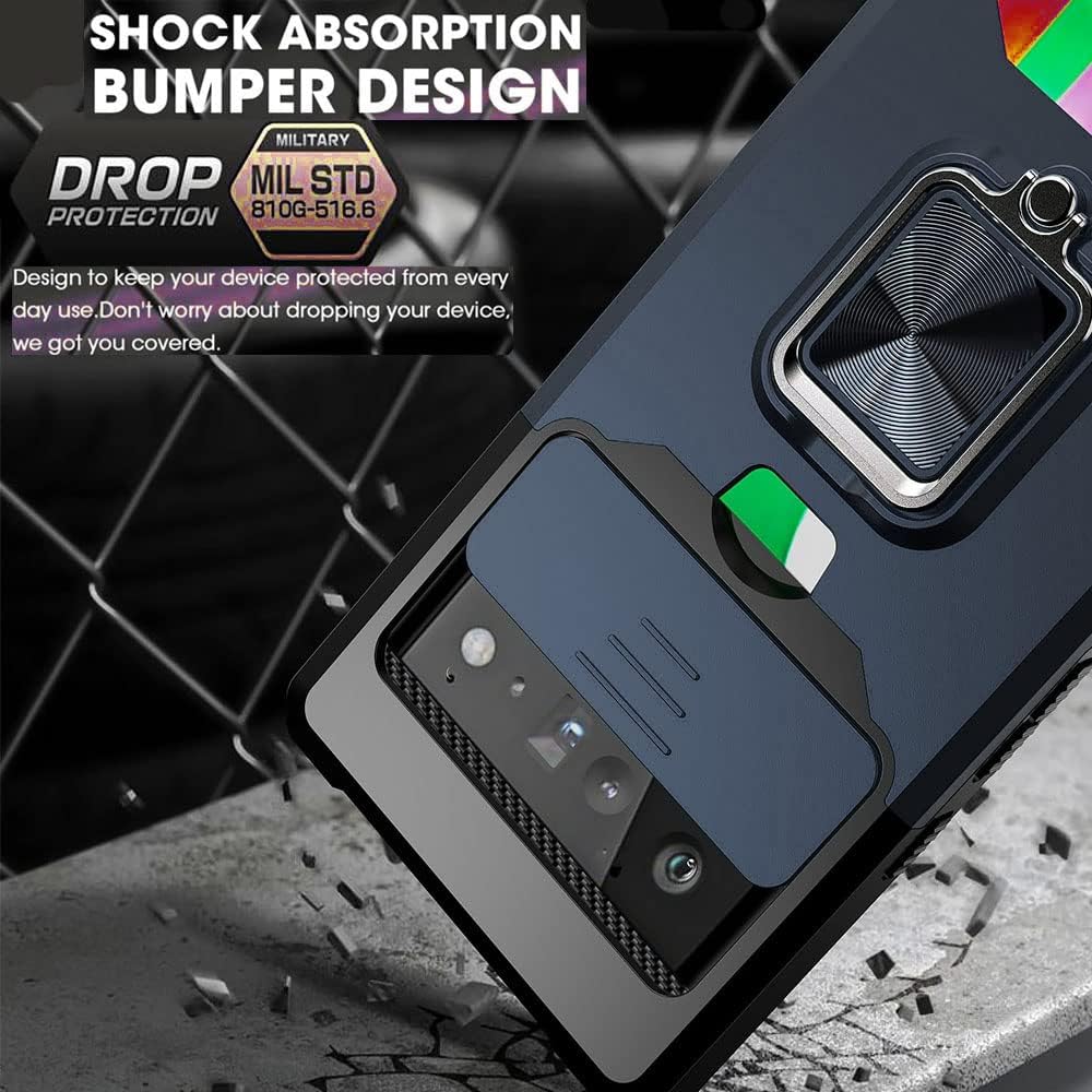 NKECXKJ Funda para teléfono con protector de pantalla para Google Pixel 6, soporte para tarjetas, soporte de soporte, resistente, delgada, a prueba