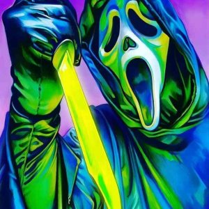 Kit de pintura de diamantes 5D, gritos de película de terror, taladro completo, diamantes de imitación bordados, arte de diamantes de imitación para Kit de pintura de diamantes 5D, gritos de película de terror, taladro completo, diamantes de imitación bordados, arte de diamantes de imitación para