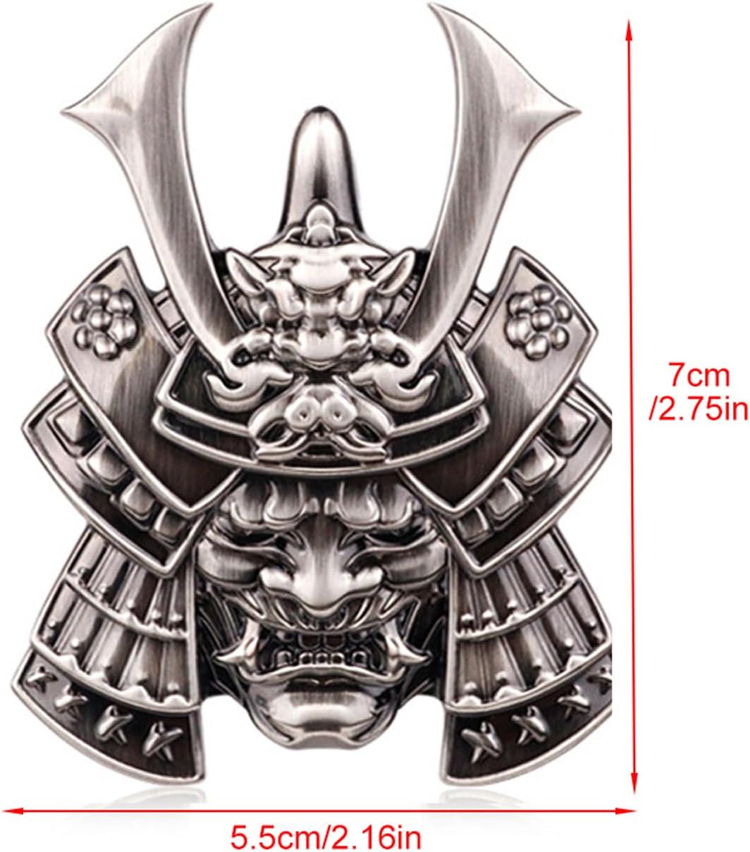 Dsycar Emblema de calavera 3D, calcomanías de metal samurái japonés para automóvil, camión, motocicleta (color pistola B)