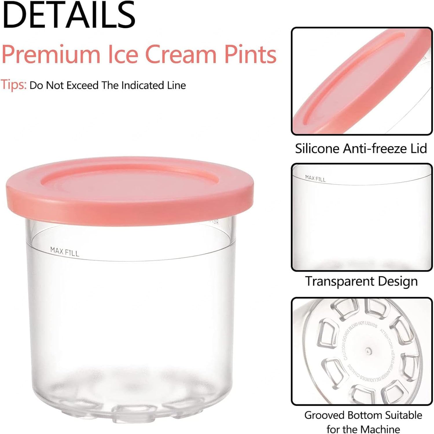246 Pintas Creami Deluxe, para Ninja Creami, 16 onzas, herméticas y a prueba de hojas, compatibles con máquina de helados serie NC301 NC300
