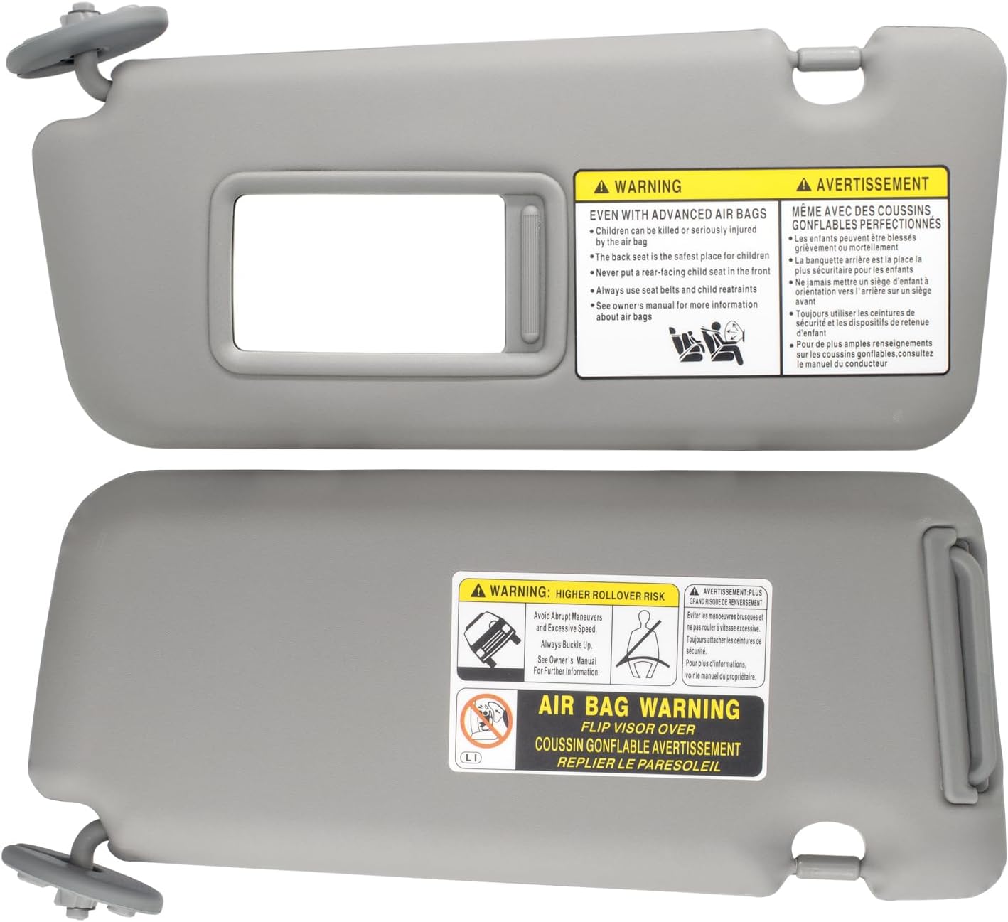 NHILES Visera solar del lado izquierdo del conductor compatible con Toyota Rav4 2004 2005 número OEM de repuesto 74320-42420-B0 color gris