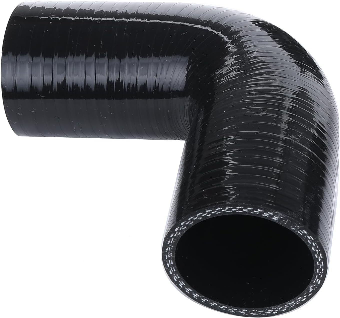 AC PERFORMANCE Negro ID 1.75″ (45mm), acoplador de codo de 90 grados, longitud de la pierna 3.5″ (90mm), grosor de la pared 0.18″ (4.5mm), 3 capas