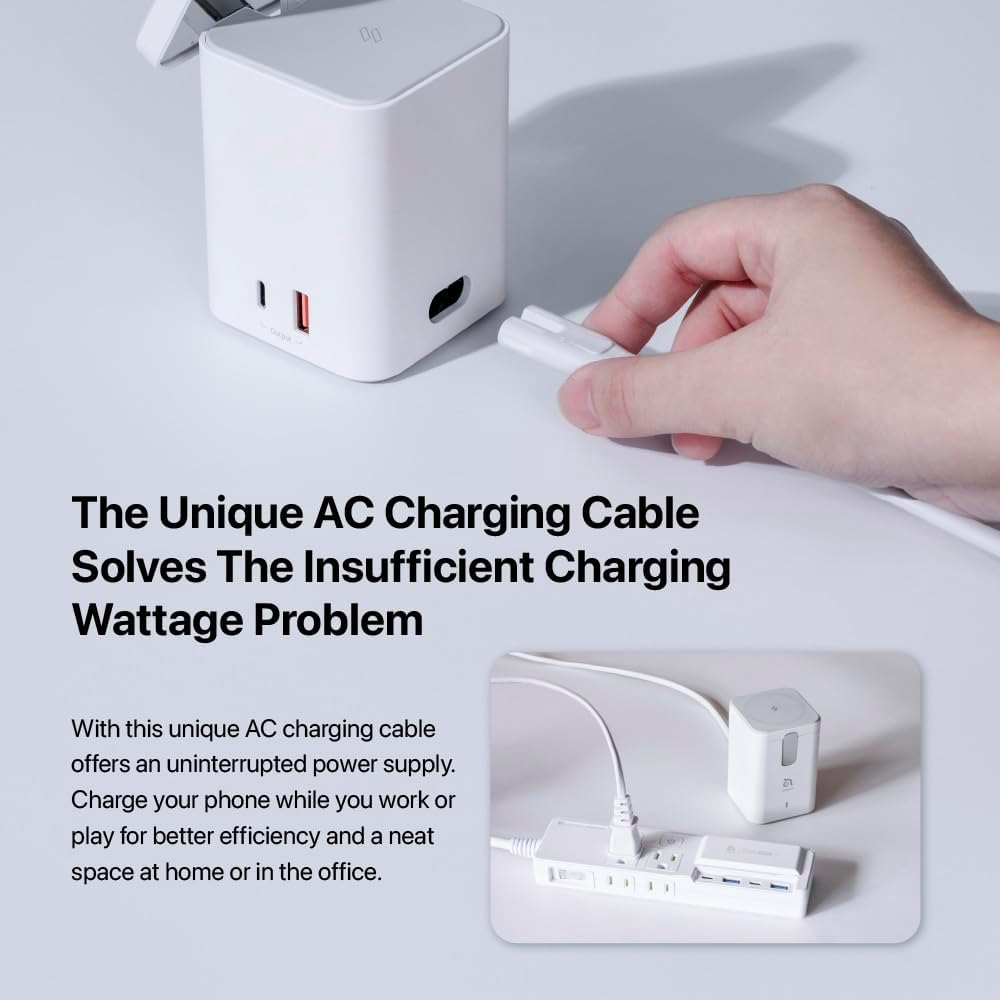ADAM elements Cargador inalámbrico magnético – Mag 4 GaN 30W 4 in1 estación de carga de energía para iPhone 12131415 Series y AirPods Series (blanco)