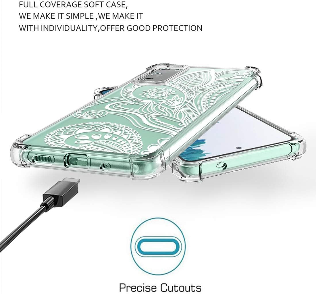 Osophter funda flexible para Samsung Galaxy S20 FE 5G, diseño floral, para niñas y mujeres, absorción de golpes, de goma de poliuretano termoplástico