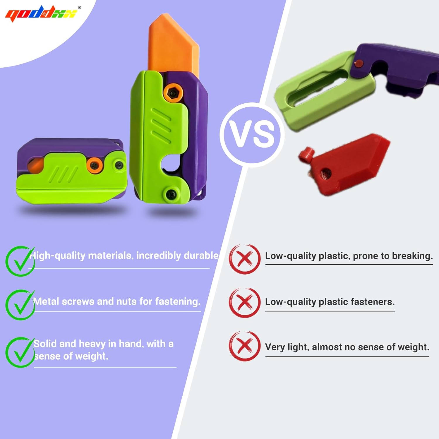 2 piezas de cuchillo para ansiedad con impresión 3D, cuchillo de zanahoria para ansiedad, estrés, juguetes sensoriales, juguete para aliviar la
