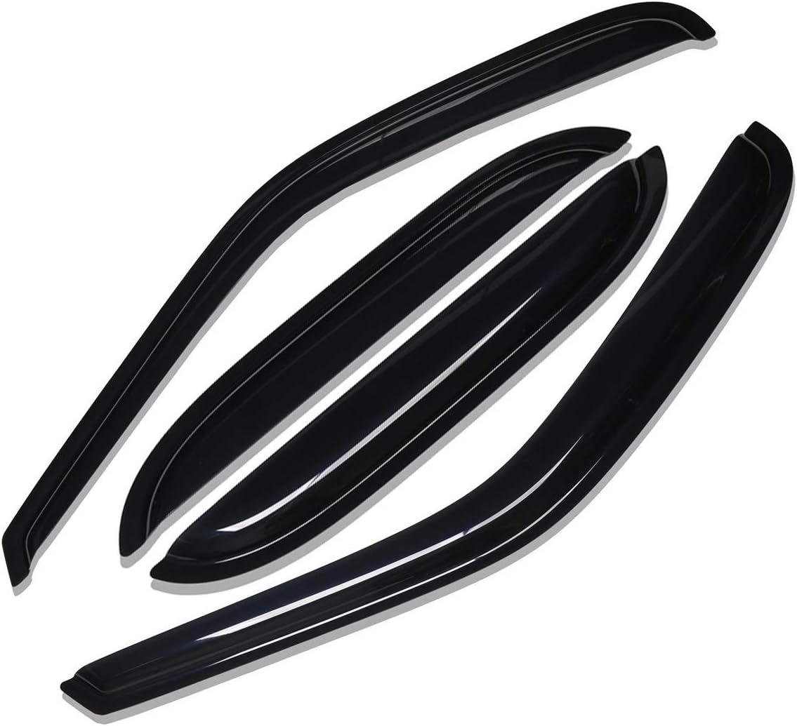 Lightronic WV94304 – Protector de lluvia para ventana lateral de montaje exterior, humo oscuro, juego de 4 piezas, se adapta a Cadillac Escalade