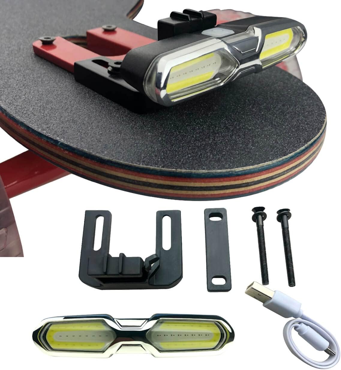 IWONDER V3.0 Luces de monopatín Longboard USB Recargables Luces Super Brillante Led Eléctrica Monopatín Luz Accesorio Al Aire Libre Impermeable