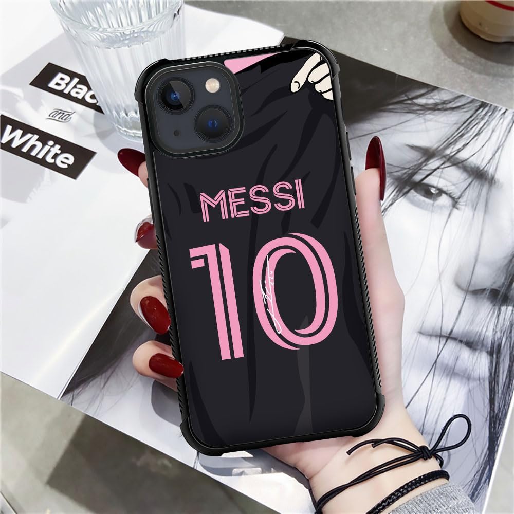 HenOK Funda compatible con iPhone 15 Plus, HS American Soccer Jersey 001, diseño retro con antideslizante, a prueba de golpes, protección de placa