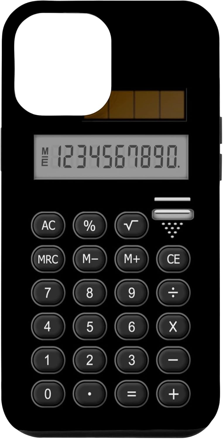 Funda divertida para iPhone 12 Pro Max con calculadora retro para hombres y mujeres