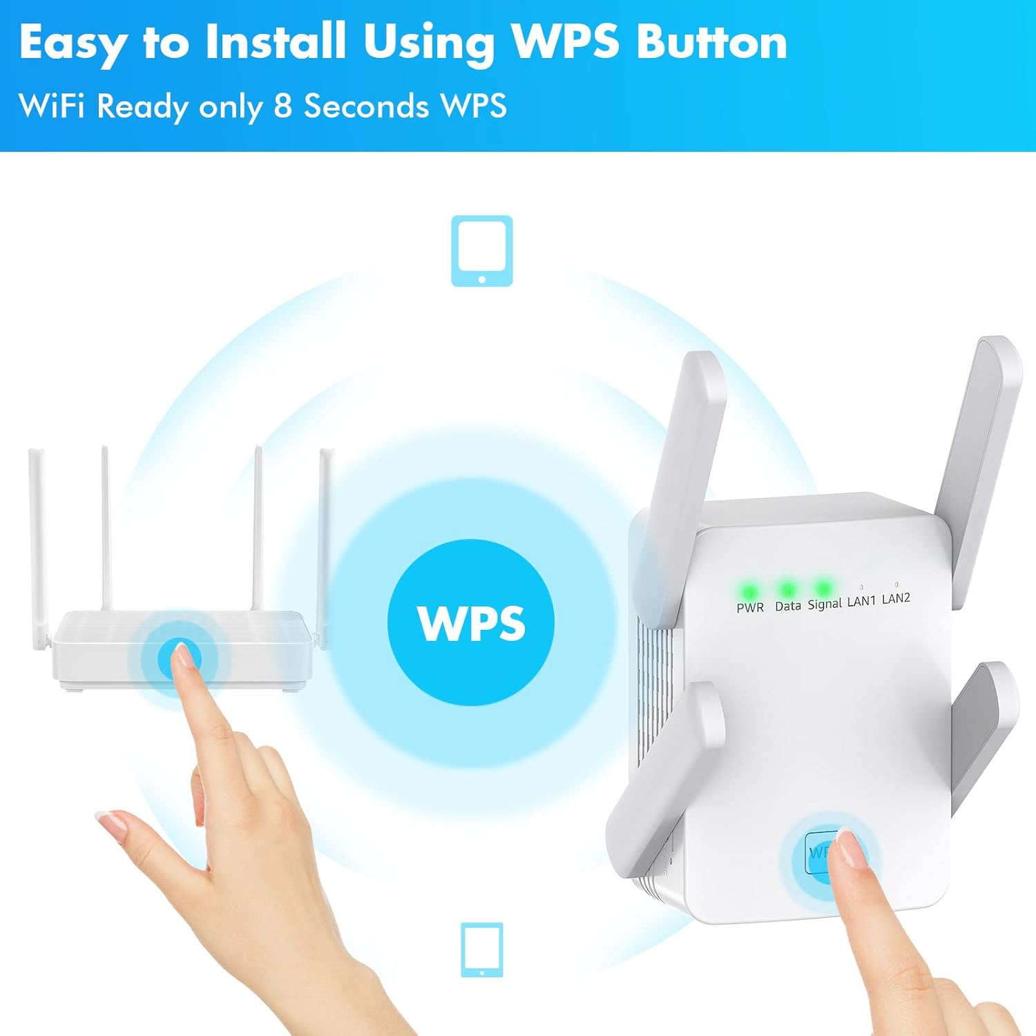 Extensoramplificador WiFi más rápido  Lanzamiento 2023 hasta un 74% más rápido  Cobertura más amplia que nunca, amplificador de señal WiFi para el