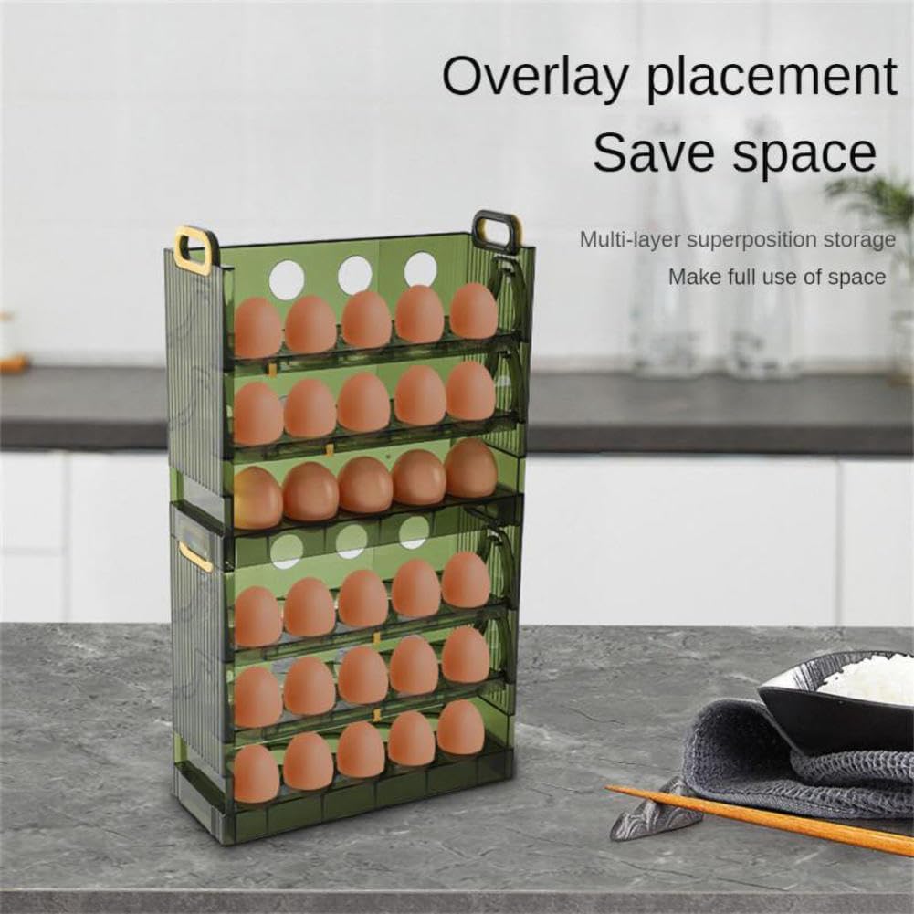 JCAKES Contenedor de huevos para refrigerador, organizador de huevos para refrigerador, caja de huevos, caja de almacenamiento, puerta lateral del