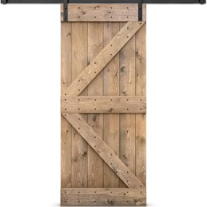 34 pulgadas x 84 pulgadas. Serie K – Puerta corrediza interior de madera teñida de color marrón claro con kit de herramientas 34 pulgadas x 84 pulgadas. Serie K – Puerta corrediza interior de madera teñida de color marrón claro con kit de herramientas