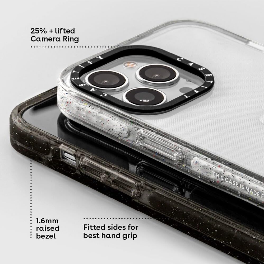 CASETiFY Funda Impact para iPhone 13 Pro Max protección contra caídas de 6.6 pies – Noche estrellada por liliuhms – Negro transparente