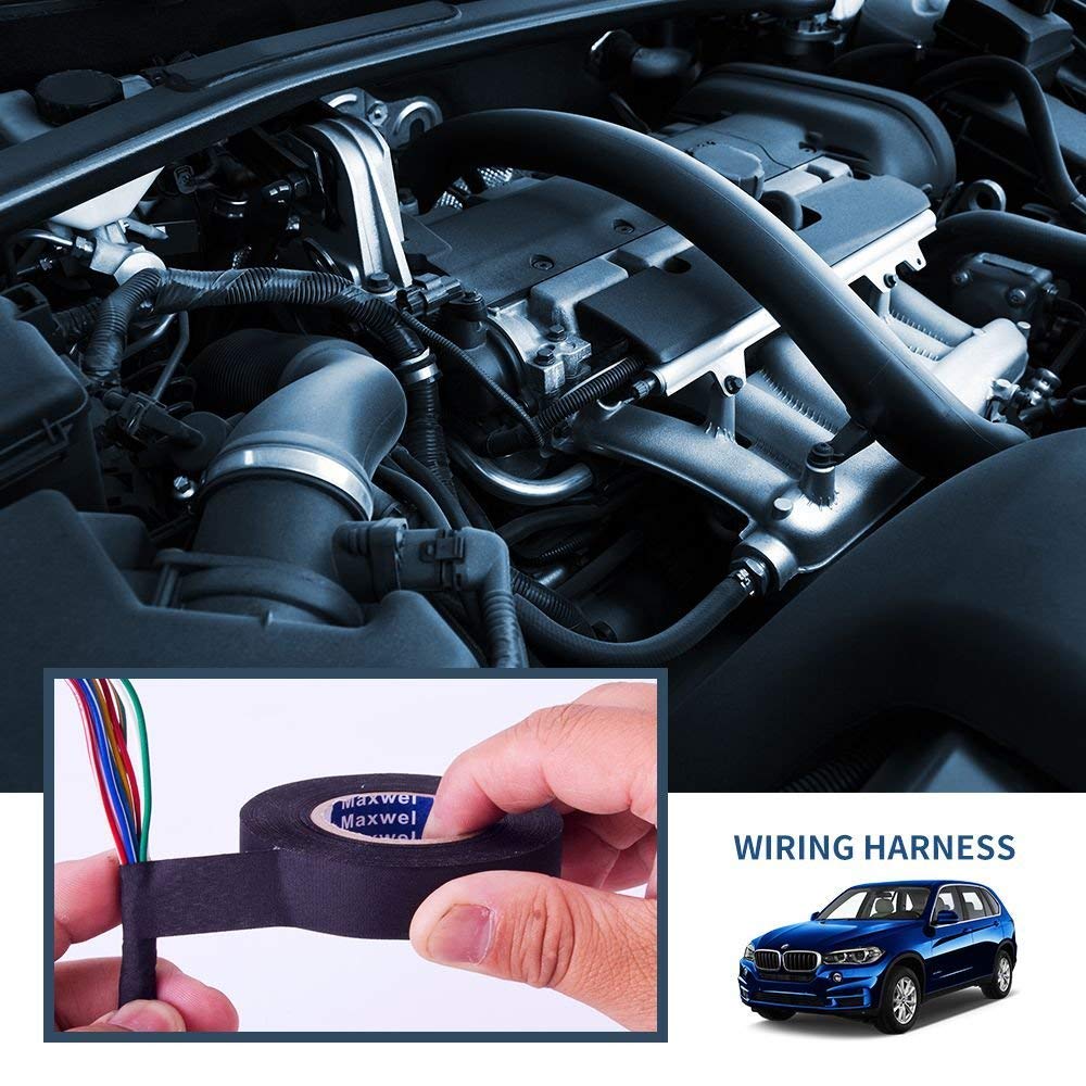 Maxwel – Arnés de telar de alambre, cinta adhesiva de tela para arnés de cables eléctricos automotrices, amortiguación de ruido, a prueba de calor,