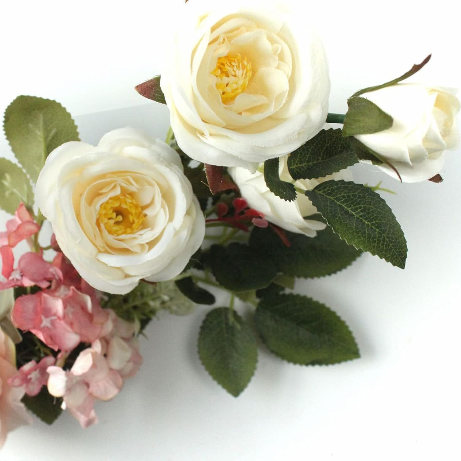 Juego de 2 guirnaldas de flores artificiales de peonía de seda, guirnalda de flores falsas para boda, letrero de bienvenida, flores decorativas para