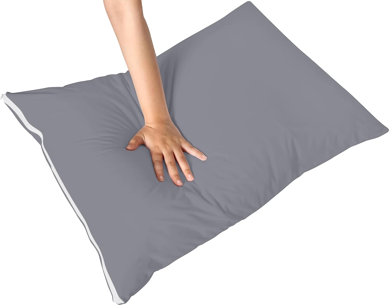 Utopia Bedding Protector de almohada impermeable con cremallera (paquete de 4) Queen Grey – Funda de almohada a prueba de chinches de 20 x 28