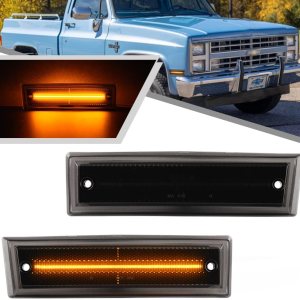 2 luces LED ámbar de marcador lateral para Chevy K5 Blazer GM CK RV Truck para GMC Jimmy 1984-1991 indicador de guardabarros delantero, luces 2 luces LED ámbar de marcador lateral para Chevy K5 Blazer GM CK RV Truck para GMC Jimmy 1984-1991 indicador de guardabarros delantero, luces