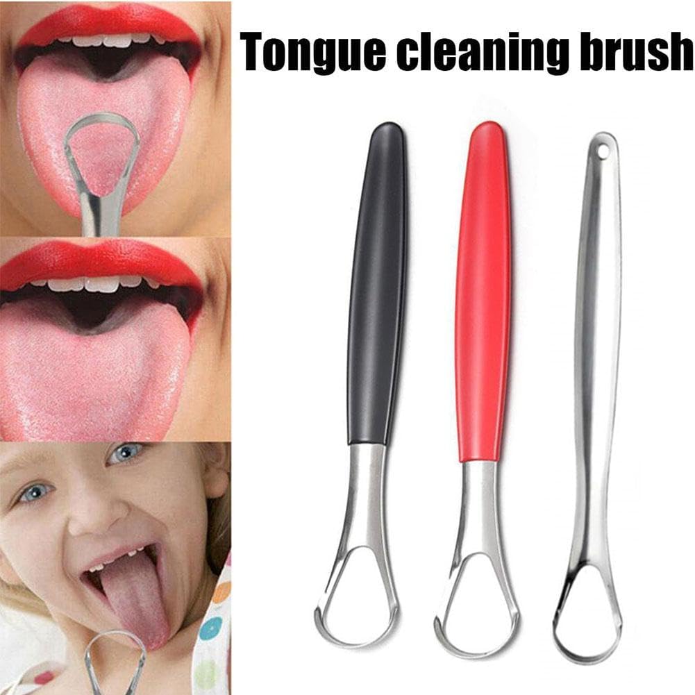 Cepillos limpiadores de lengua, raspador de lengua, raspadores de lengua de acero inoxidable, raspador de lengua portátil que reduce el mal aliento