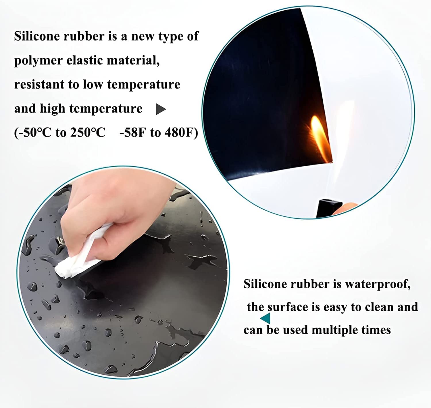Tiras adhesivas de goma de silicona, tiras de goma sólida para juntas de material de bricolaje, soportes, nivelación, sellado, protección, abrasión,