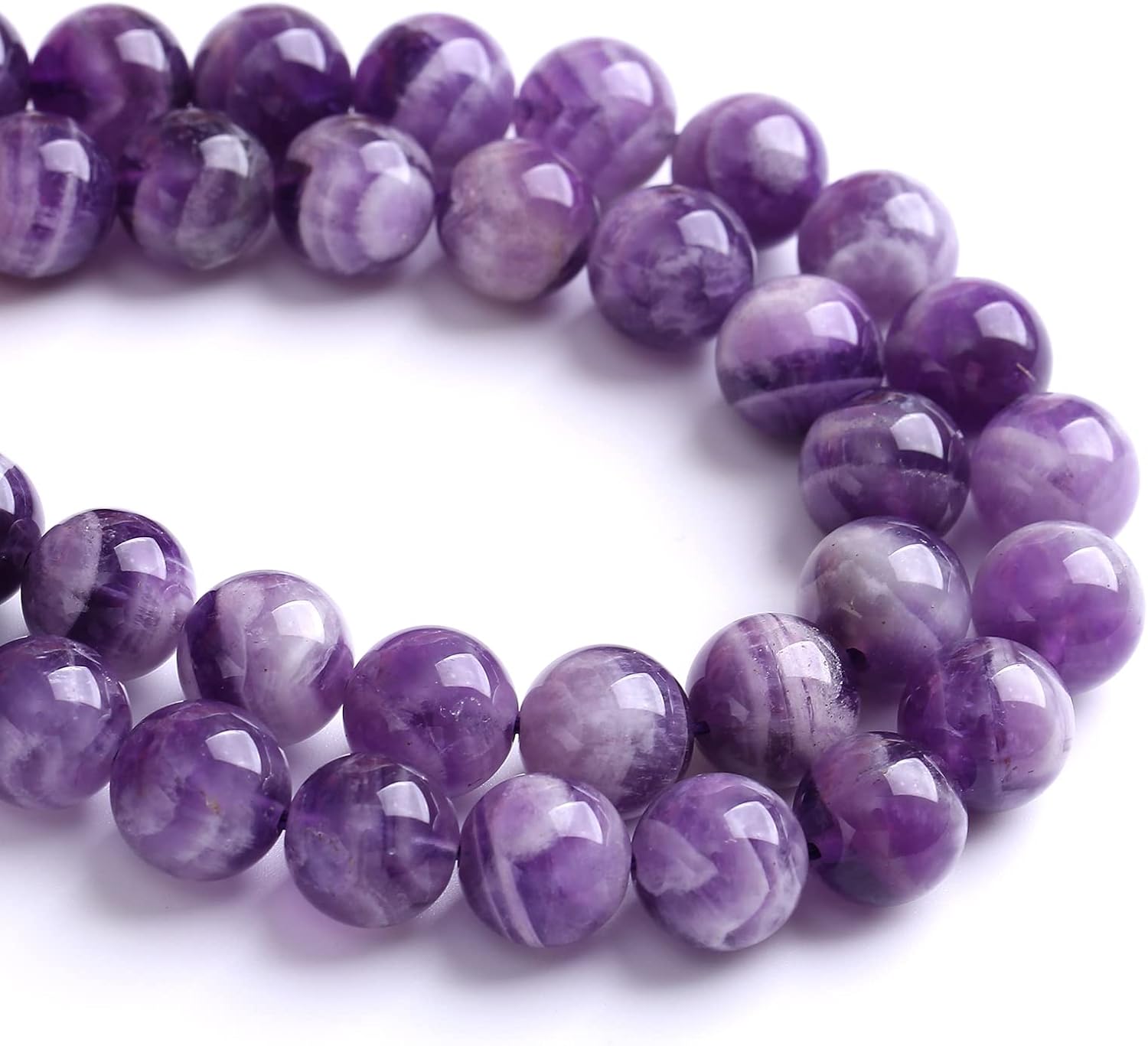 86 cuentas de encaje de sueño de amatista morada de 0.157 in, cuarzo natural, piedra curativa energética, cuentas sueltas para hacer joyas,