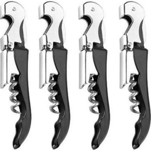 Sacacorchos de acero inoxidable para camarero, paquete de 4, abridor de vino de viaje, llave de vino profesional manual para servidores, sacacorchos Sacacorchos de acero inoxidable para camarero, paquete de 4, abridor de vino de viaje, llave de vino profesional manual para servidores, sacacorchos