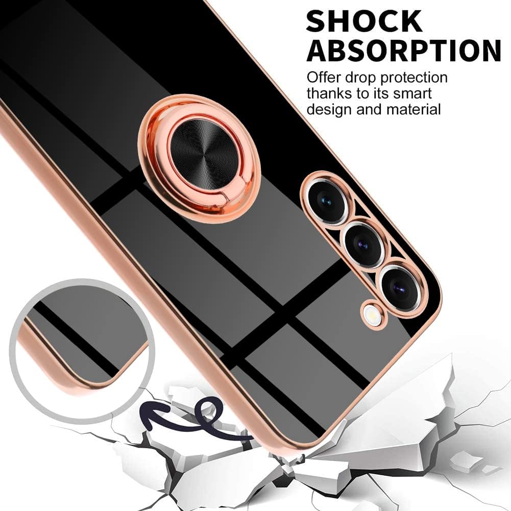 MOWIME Funda diseñada para Samsung Galaxy S23 Plus 5G, cubierta protectora delgada y flexible con soporte de anillo de teléfono incorporado con