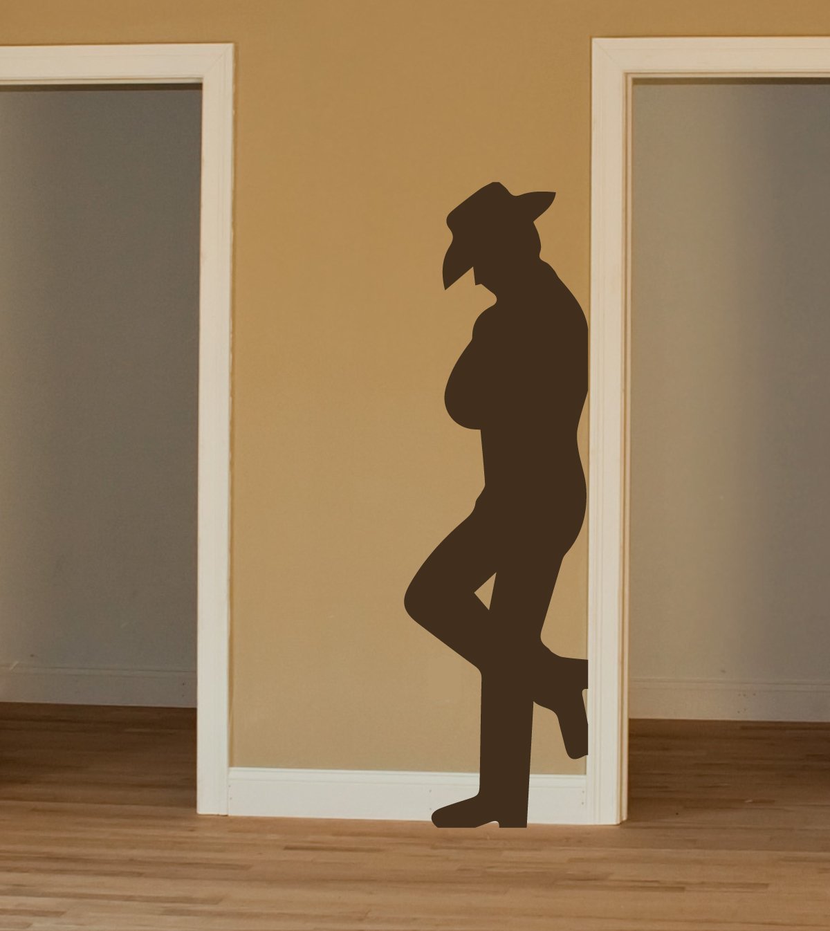 Cowboy Silhouette Decal – Leaning Wall Vinyl for Ranch or Farmhouse Decor for Living Room, Bedroom, Boys Room, Playroom, Man Cave