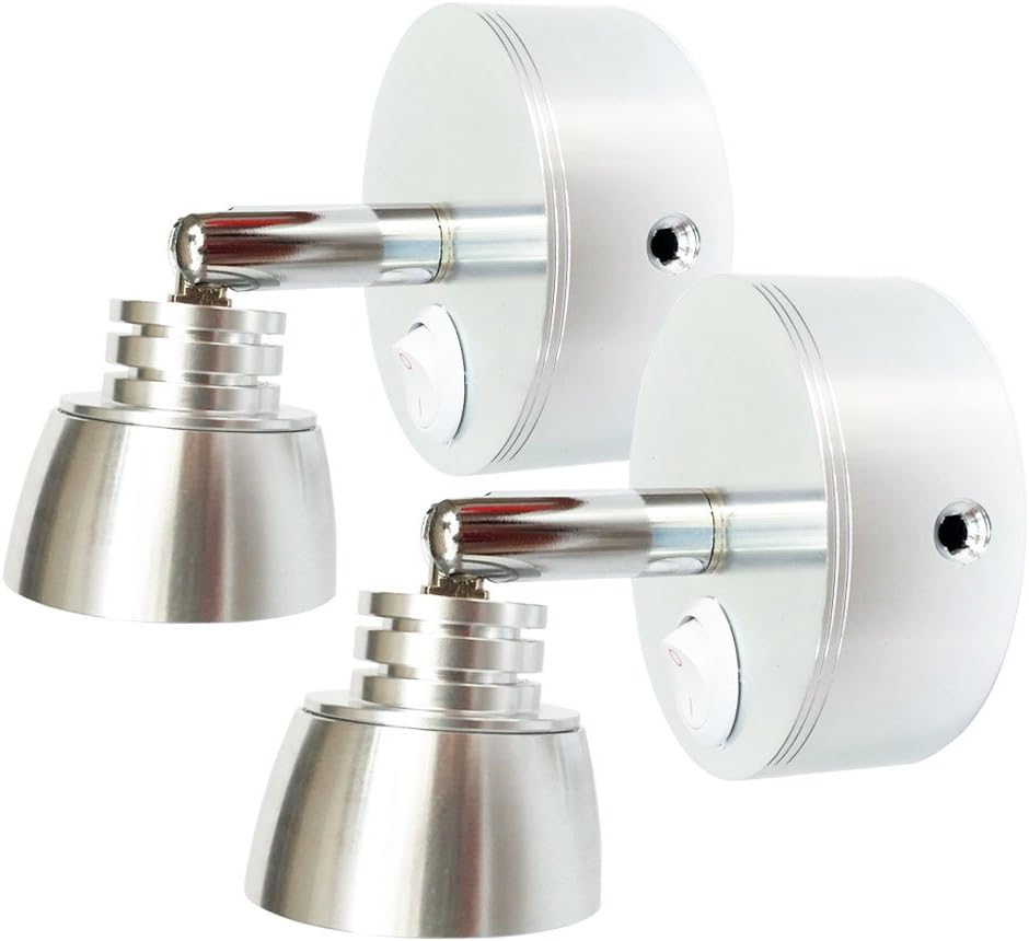 Luz de lectura automática de metal para cama  12 V ajustable direccional luz de noche segura para niños  Luz LED de libro cepillada conmutada 3 W