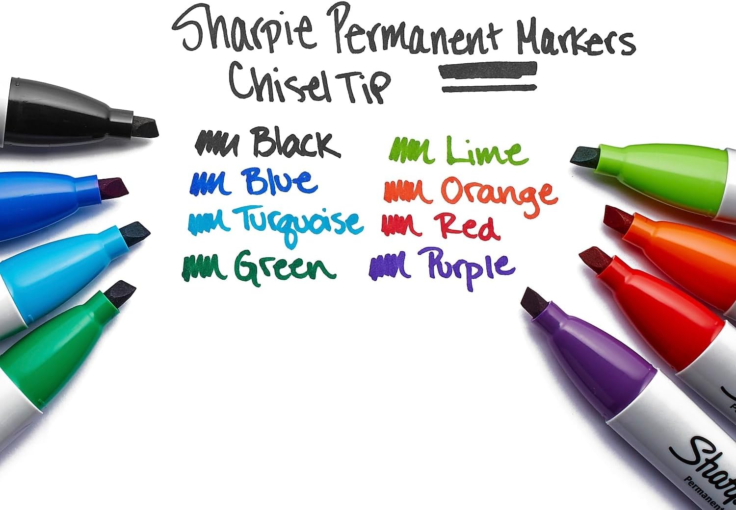 Sharpie 38201 Marcador Permanente 0.209 in Punta de cincel Negro Docena