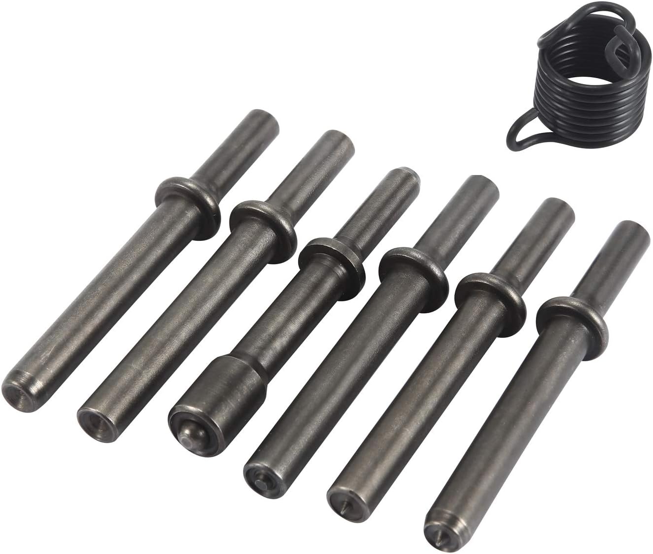 Anndason Kit de herramientas de martillo de remache neumático de alisado de alta resistencia de 7 piezas