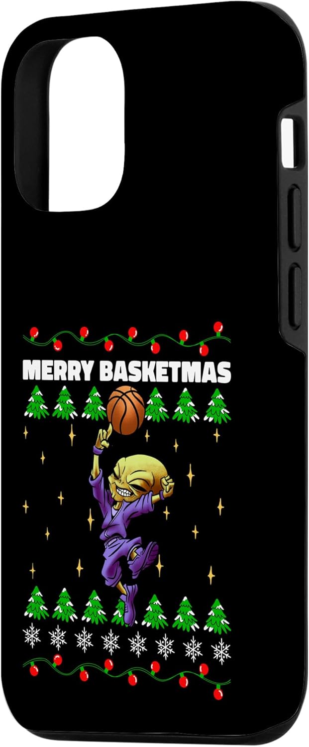 iPhone 14 Pro Alien Playing Basketball Player Christmas Funny Xmas Design Case