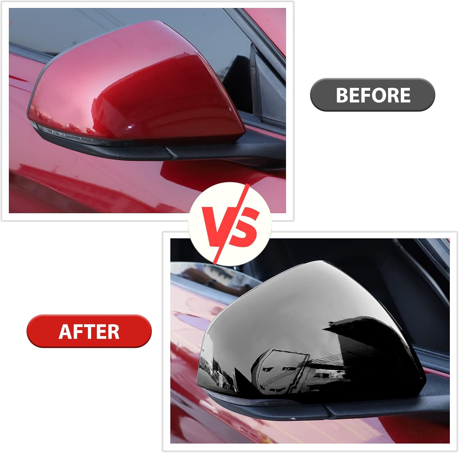 RT-TCZ Kit de decoración de cubierta de espejo retrovisor para Ford Mustang 2015 2016 2017 2018 2019 2020 2021 2022 (negro)
