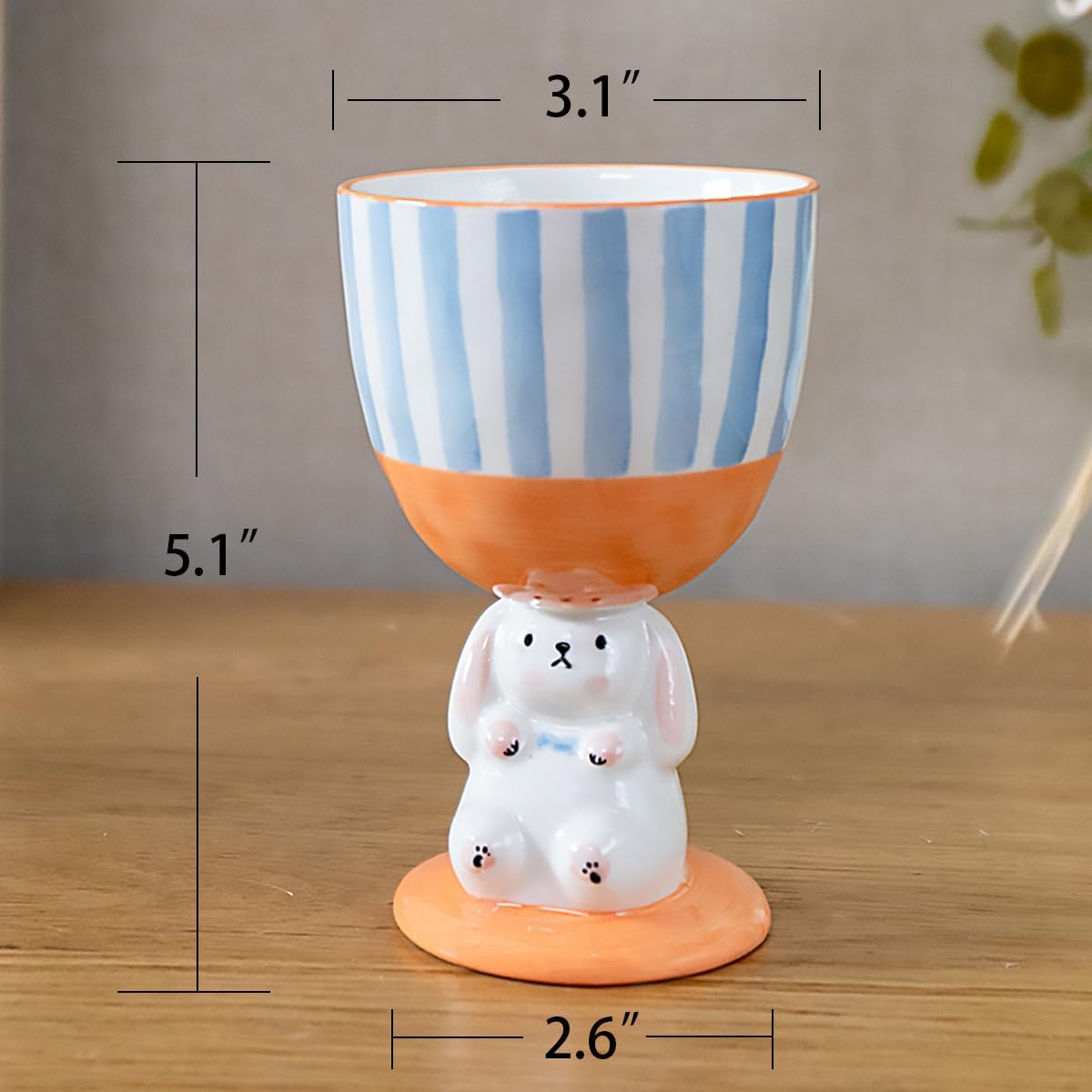 Taza de café original hecha a mano de 8 onzas 3D con diseño de conejo, taza de té de cerámica novedosa para decoración de la cocina del hogar,