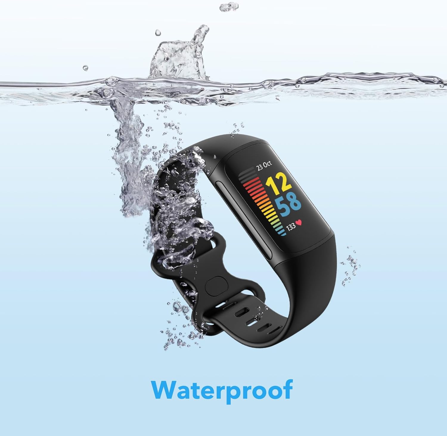 Paquete de 2 bandas impermeables compatibles con Fitbit Charge 5Fitbit Charge 6 para mujeres y hombres, pulseras de repuesto clásicas suaves