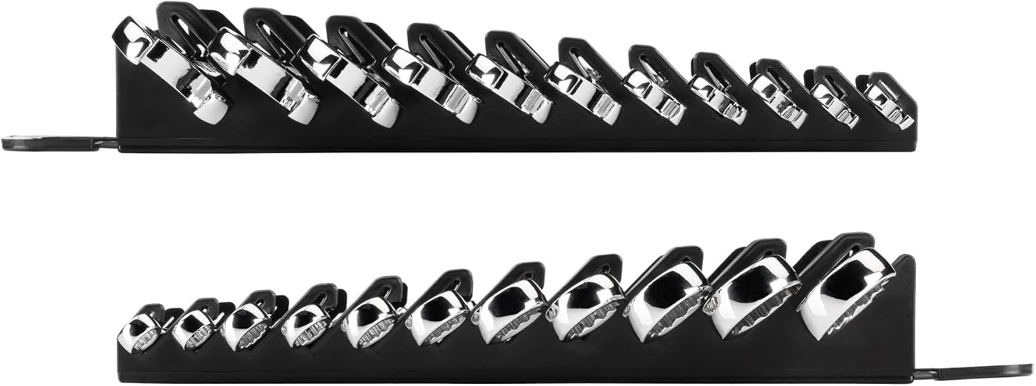 TEKTON Juego de llaves combinadas Stubby con soporte, 11 piezas (14-34 pulgadas)  WCB92401