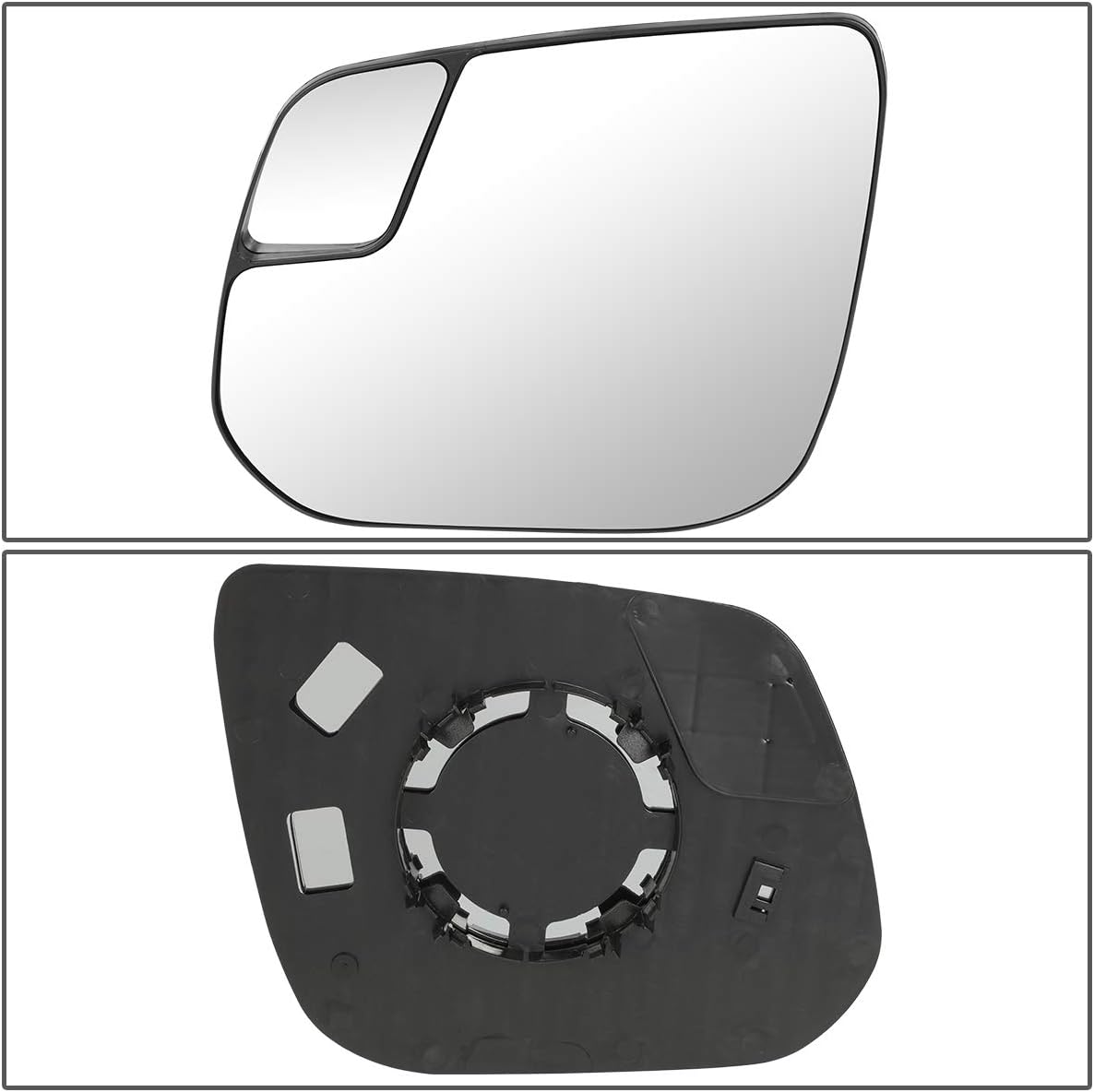 23191158 Espejo de cristal del lado izquierdo del conductor con vidrio de punto ciego y placa trasera compatible con Chevy Colorado GMC Canyon 15-20