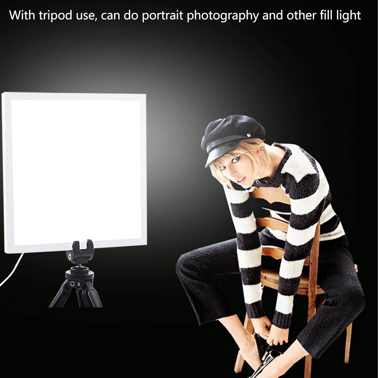 Luz inferior sin sombras, luz de fotografía de relleno portátil, 11.4 in LED súper delgada lámpara sin sombras Panel Pad para caja de estudio