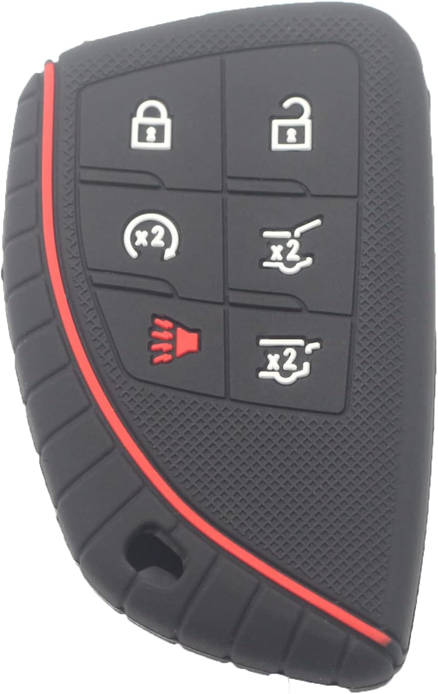 kcpros 2 fundas de silicona de goma negra con 6 botones para llavero inteligente sin llave compatible con Chevrolet Chevy Suburban Tahoe 2021 2022