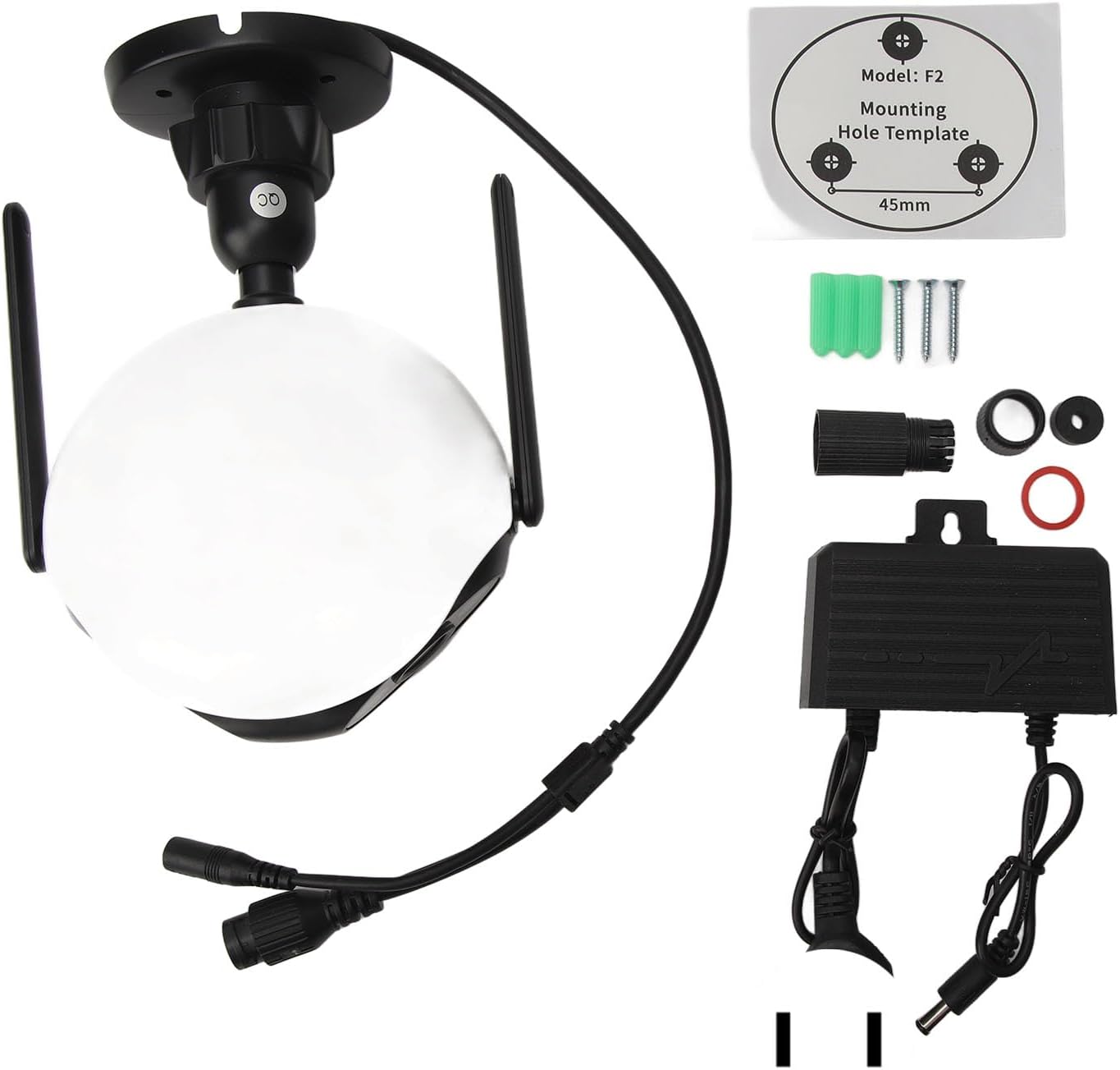 Cámara de seguridad para exteriores, cámara inalámbrica de doble lente 2K con detección de movimiento, cámara de seguridad nocturna IP66 a todo