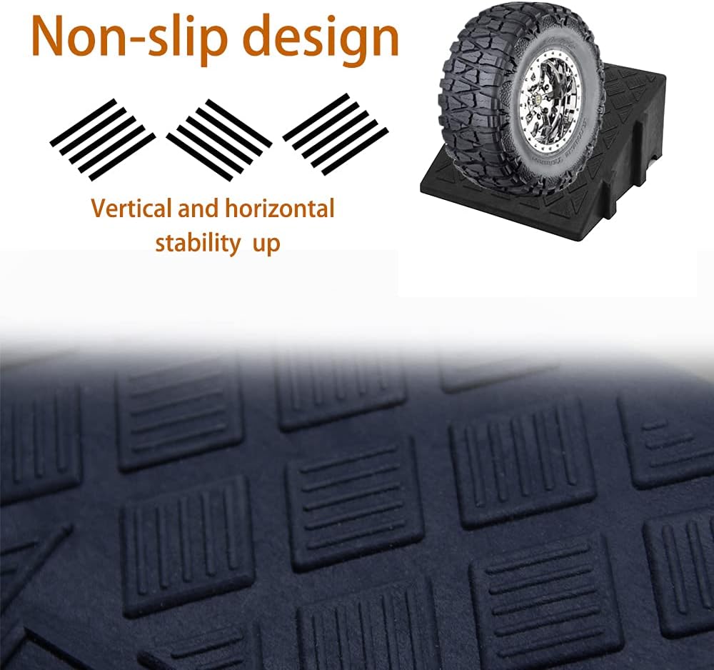 Rampa de bordillo, rampas de plástico ligero portátil para bordillos, rampas para autos bajos, rampa de motocicleta, rampas de bordillo – 2 piezas