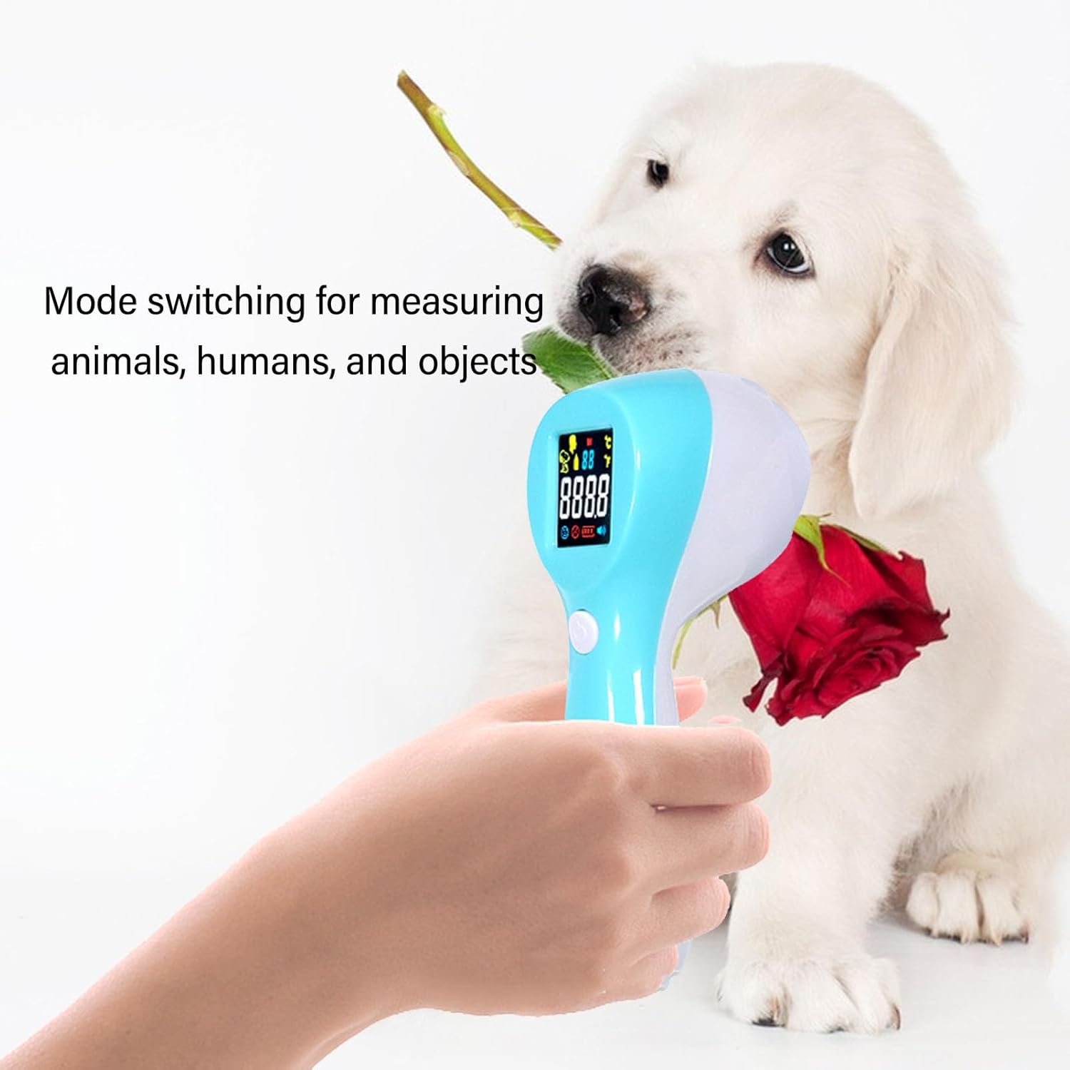 Termómetro digital para mascotas sin contacto, 3 en 1 sin contacto infrarrojo de alta precisión 3 en 1 termómetro animal 3 en 1, detección de