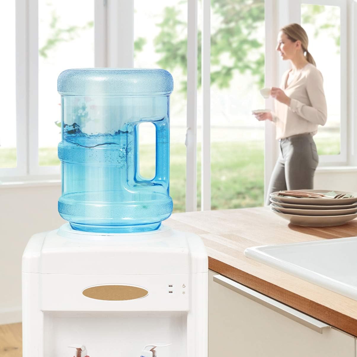 Botella de agua de 5 litros con tapa de rosca, botella de agua mineral portátil, barril de agua para deportes al aire libre, viajes, camping, jarra