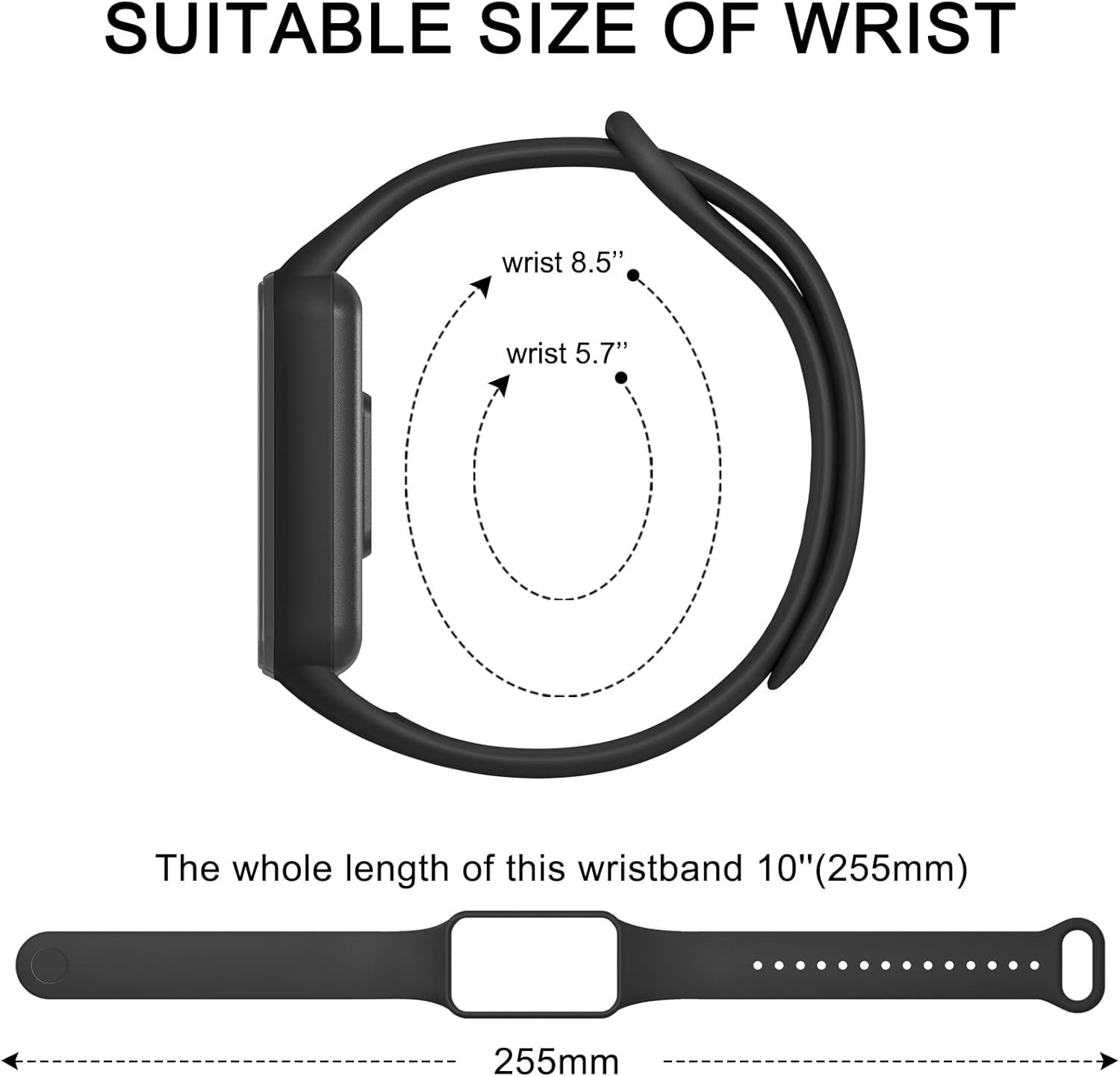 Amzpas Bandas de TPU para Amazfit Band 7 Fitness & Health Tracker, paquete de 3 pulseras suaves y transpirables, correa deportiva de repuesto