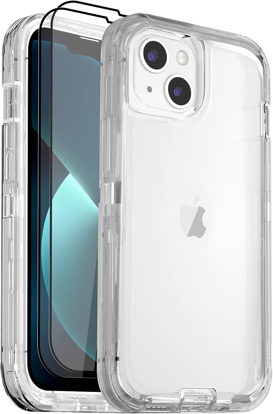 Funda para iPhone 13 con 2 protectores de pantalla, resistente grado militar, protección de cuerpo completo, a prueba de golpes, a prueba de caídas,