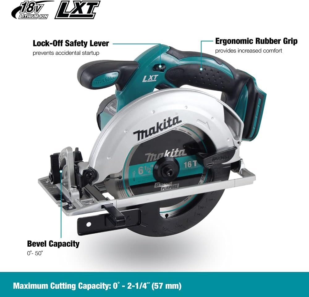 Makita Dss611Z Lxt Sierra circular inalámbrica de 18 V solo cuerpo