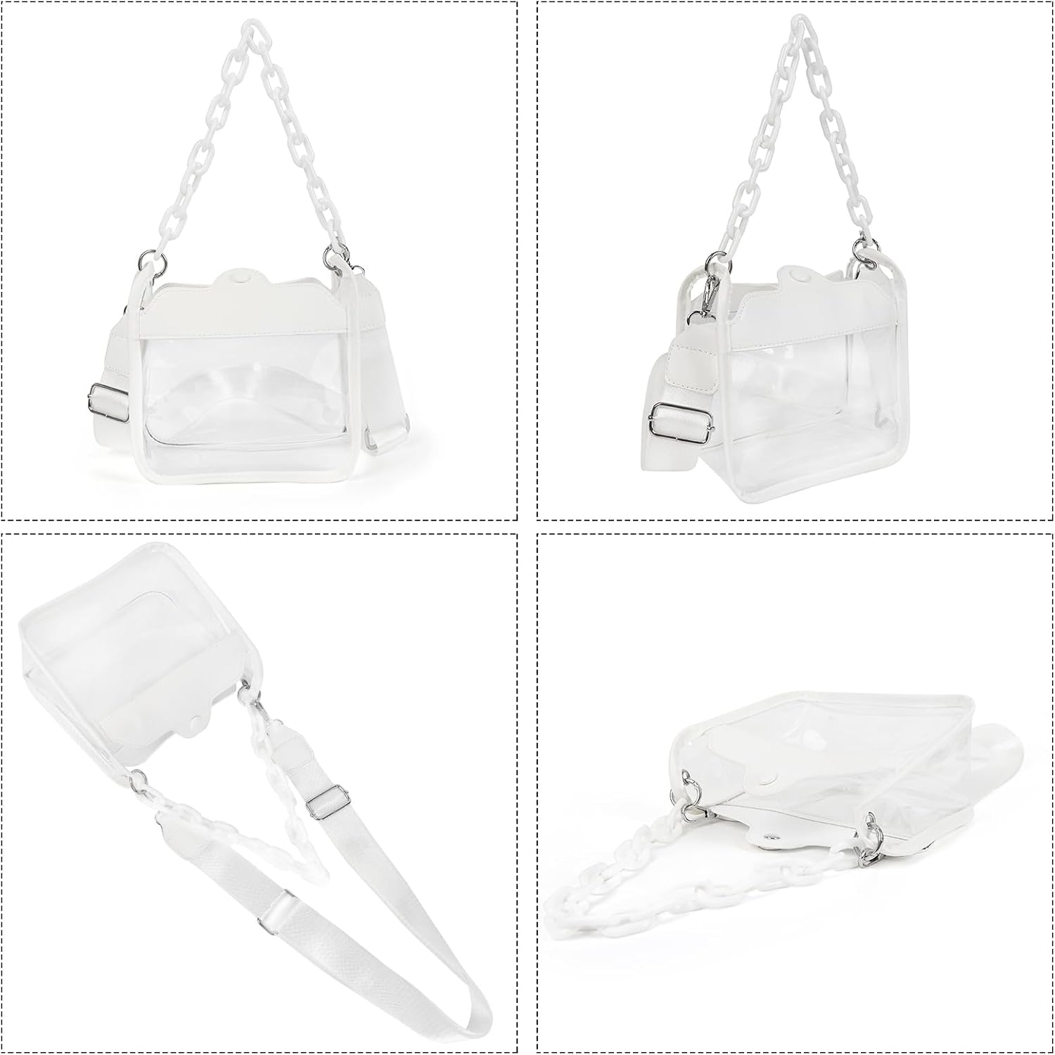 Bolso cruzado transparente para mujer, bolso pequeño transparente, bolso de hombro moderno aprobado para conciertos