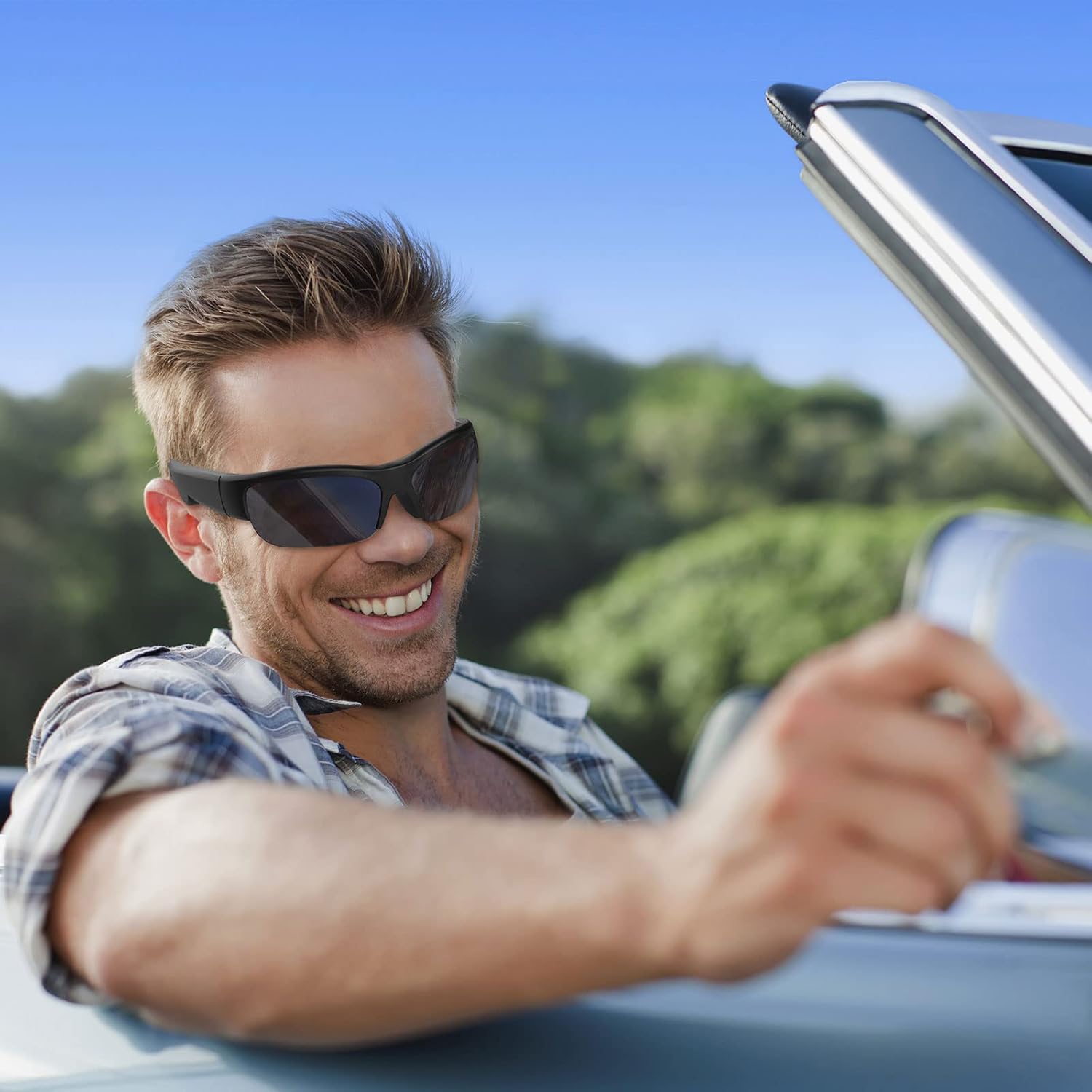 Gafas de sol Bluetooth de audio con auriculares de oreja abierta, gafas Bluetooth para hombres y mujeres, gafas de ciclismo UV400, equitación,