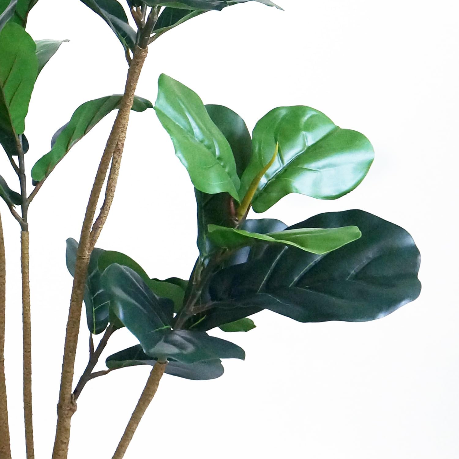 Árbol artificial en maceta contemporánea, ficus lyrata falsos árboles de seda para decoración del hogar en interiores y exteriores, altura total 66