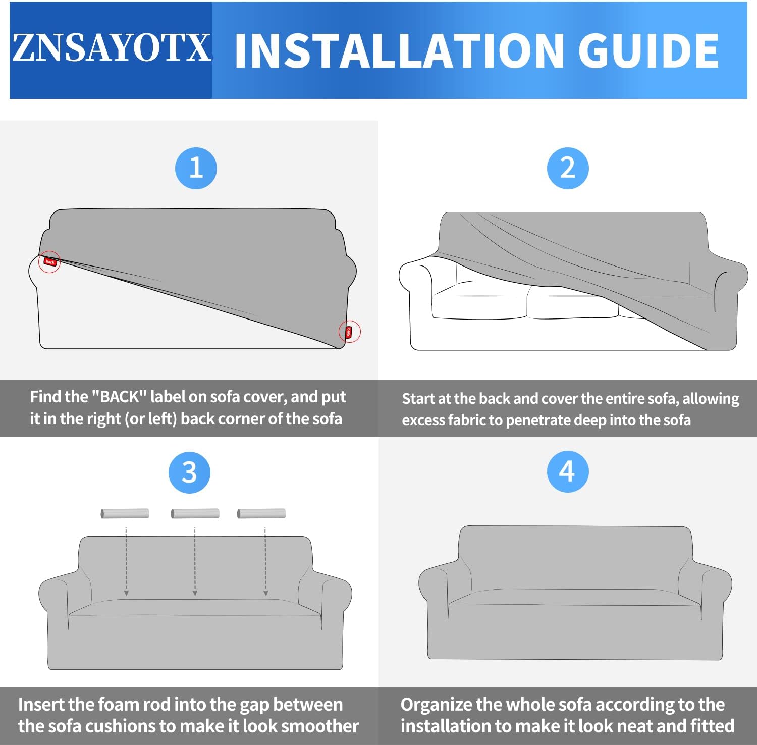 ZNSAYOTX – 1 funda de sofá jacquard para sofás de 3 cojines, de alta elasticidad para mascotas, antideslizante, protector de muebles (grande, blanco)